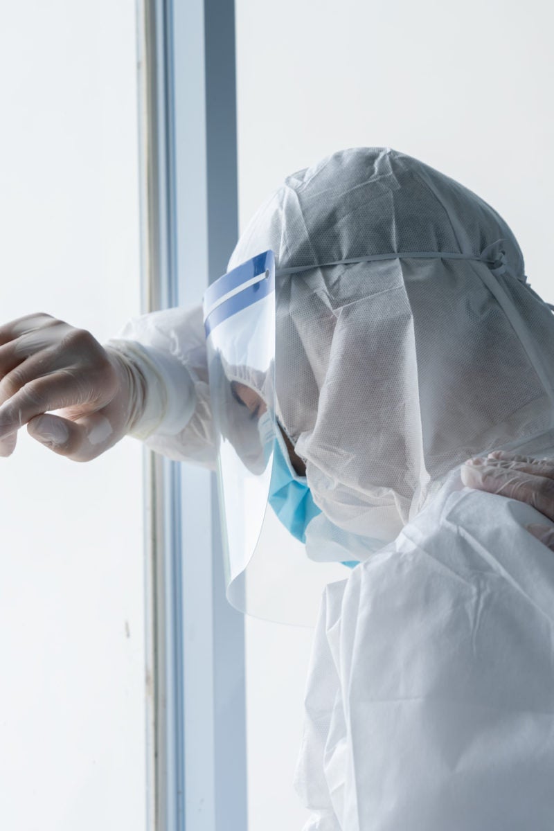 What can healthcare staff do to prevent PTSD during the pandemic?